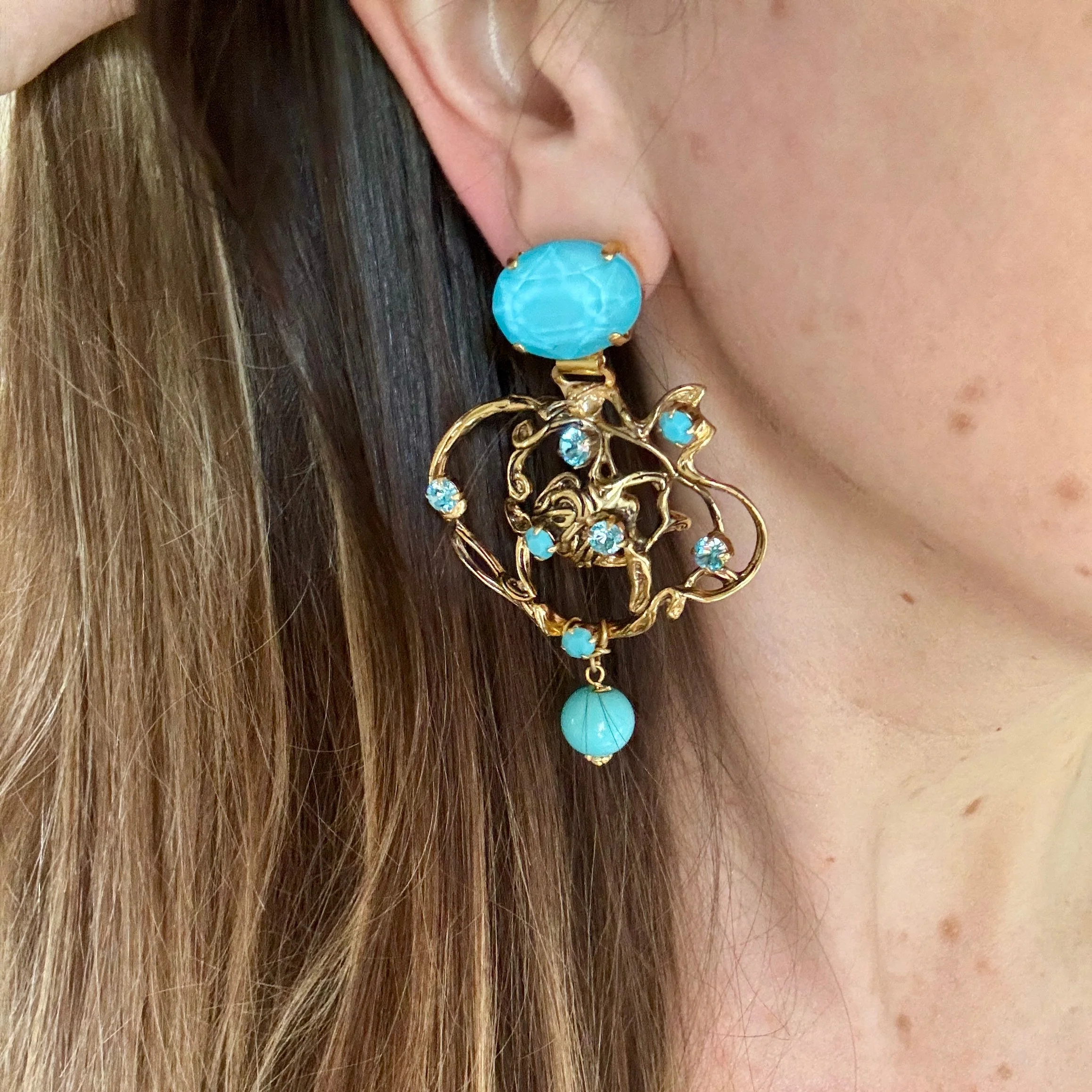 Briar Blue Crystal Earrings - Image 2