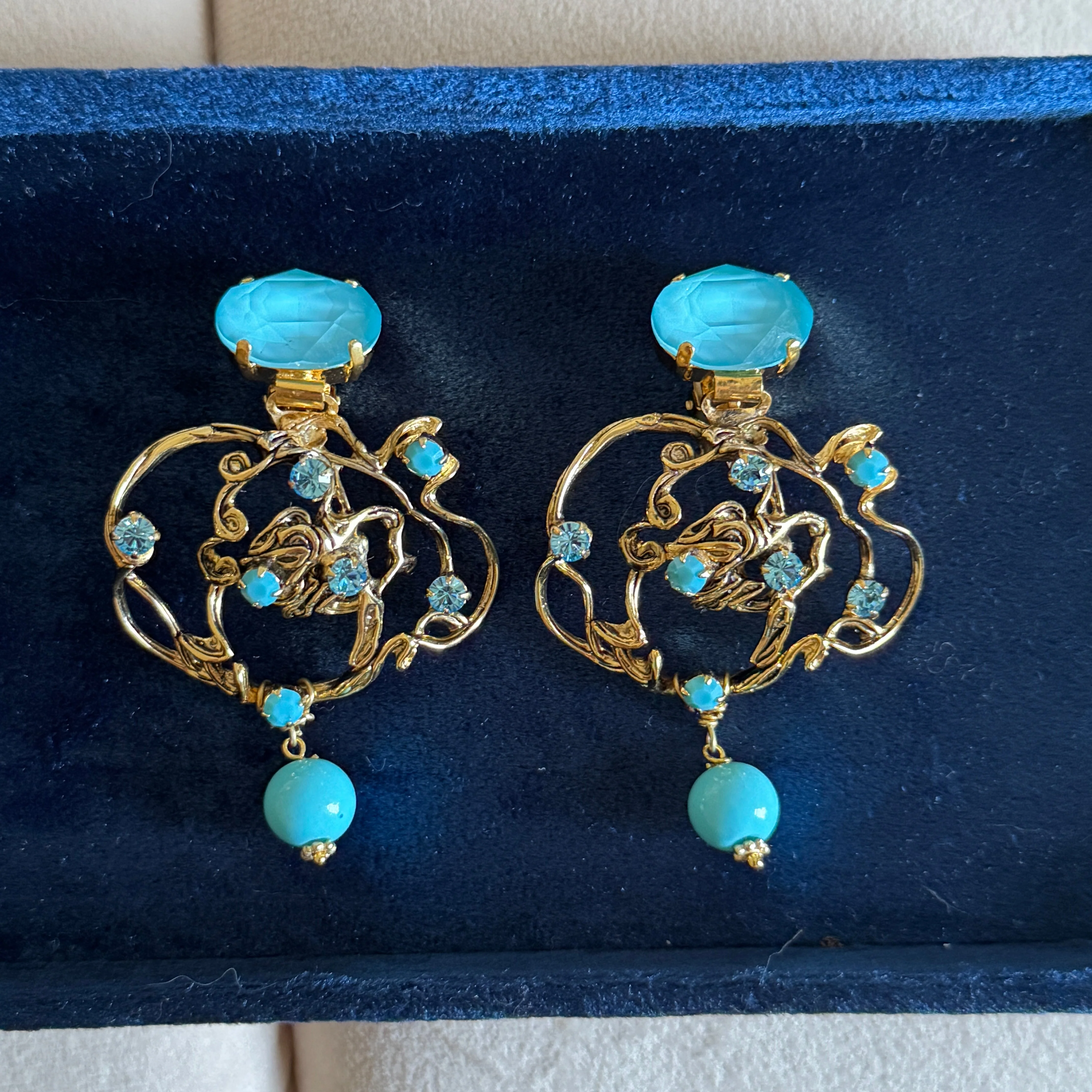 Briar Blue Crystal Earrings - Image 3
