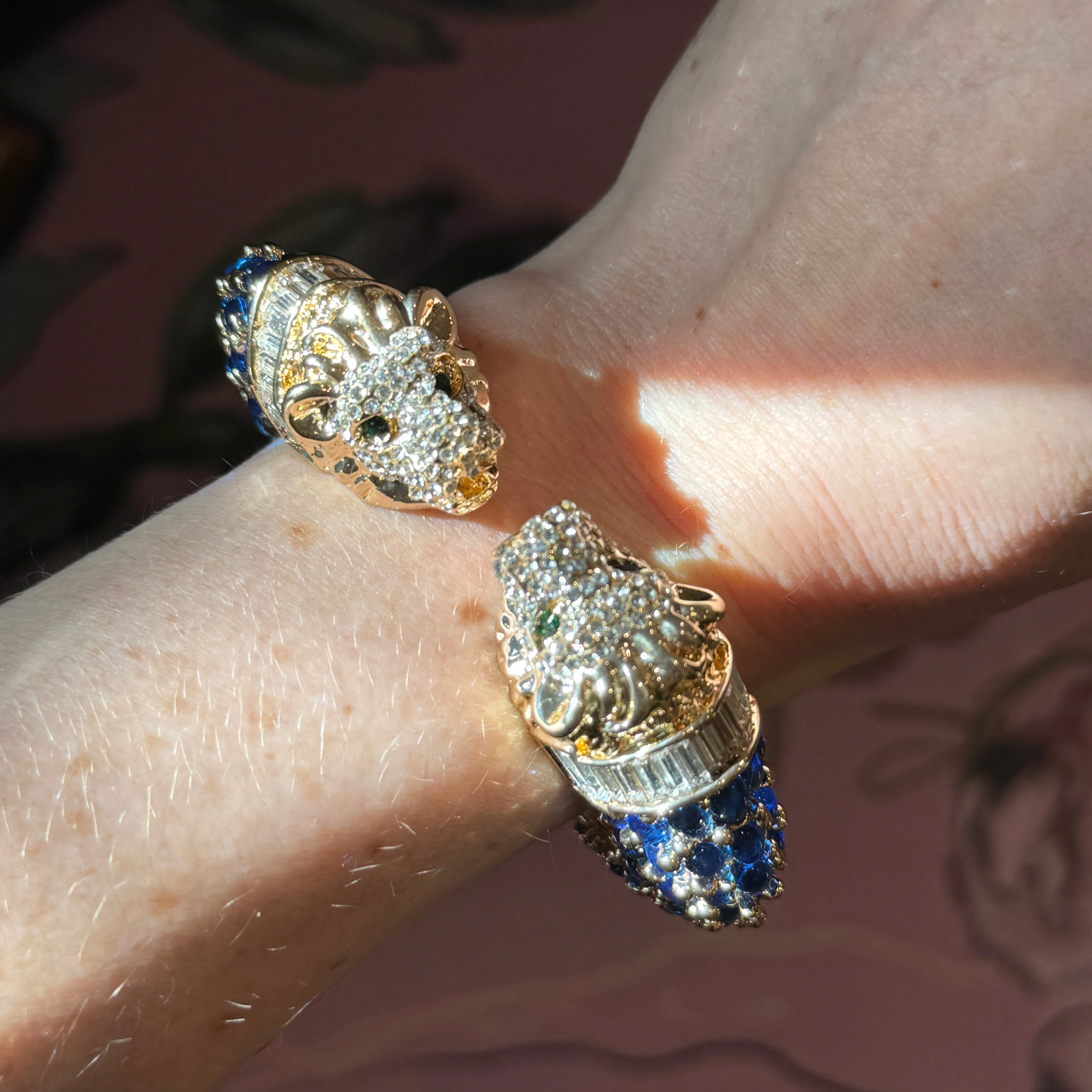 Blue Double Headed Lion Bracelet - Image 2