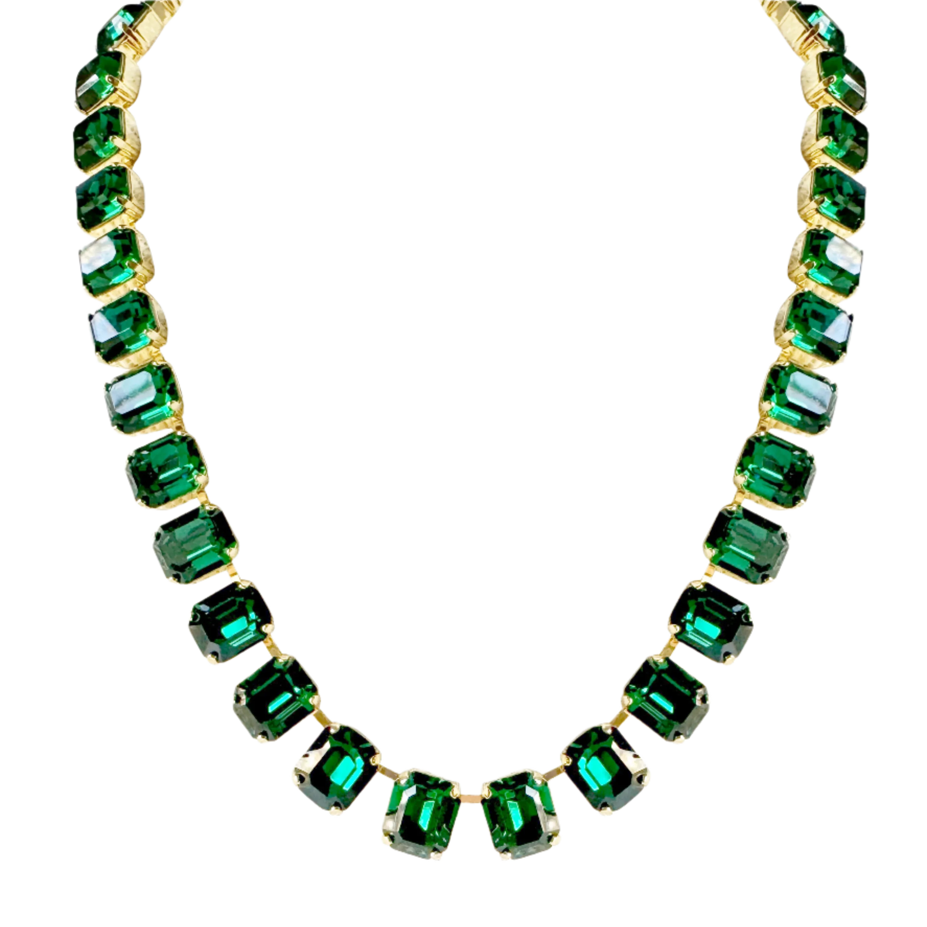 Cara Green Crystal Emerald Cut Necklace