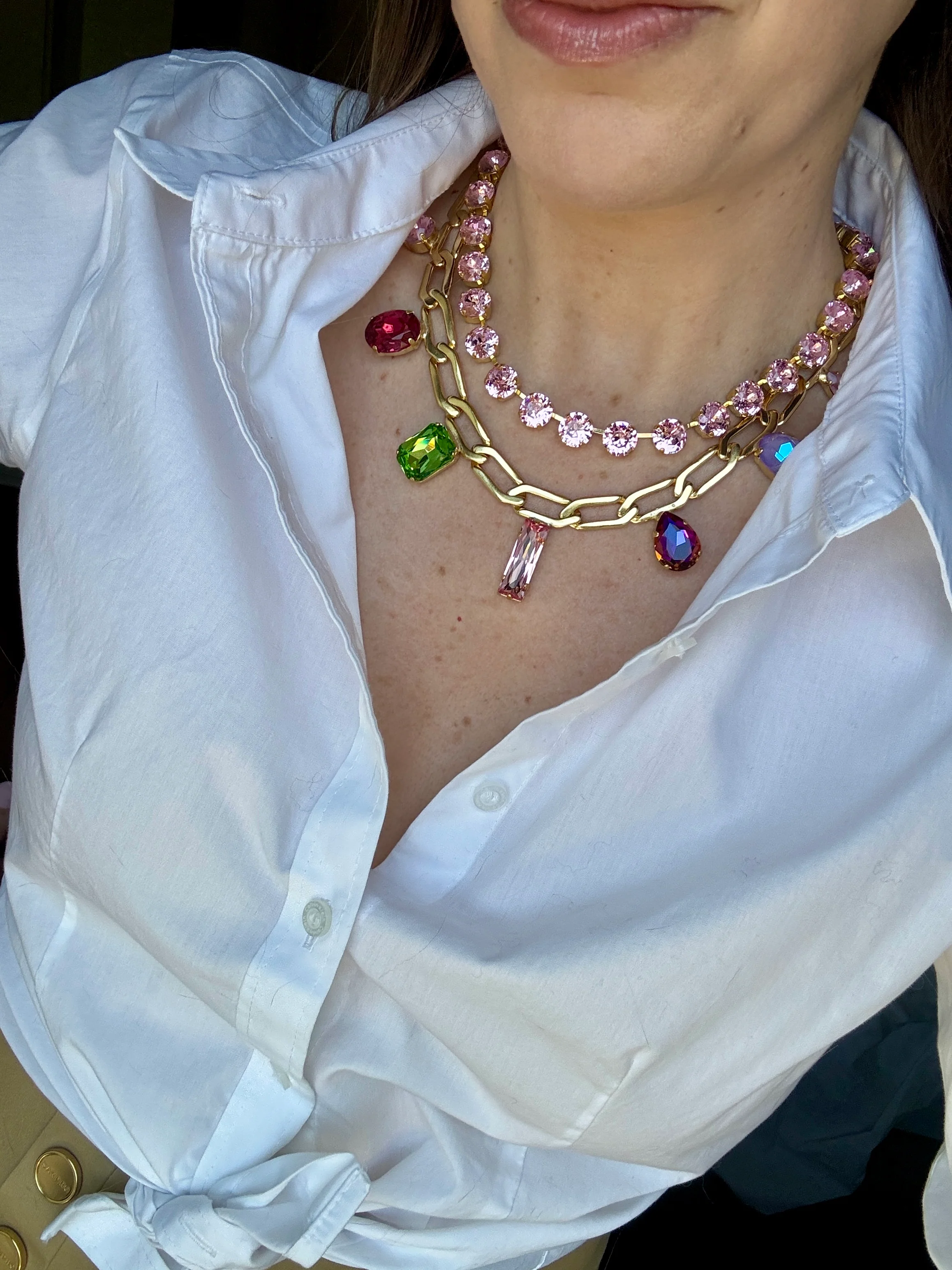 Emmy Paper Clip Crystal Neckalce - Image 3