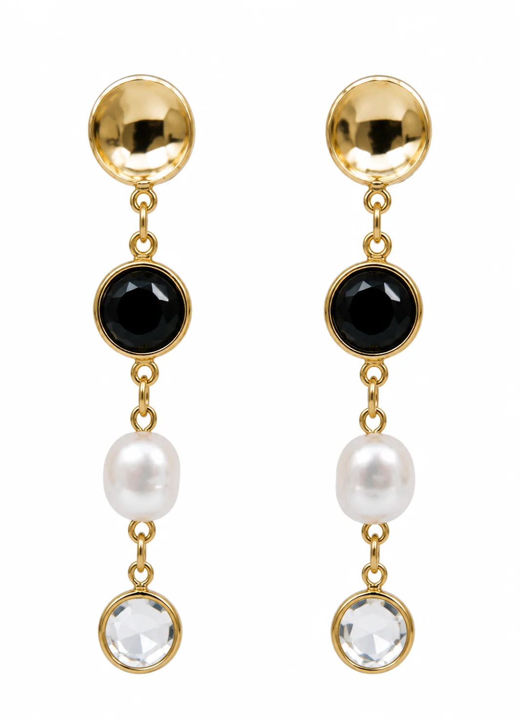 Vintage Gold Chain Drop Earrings - Image 3