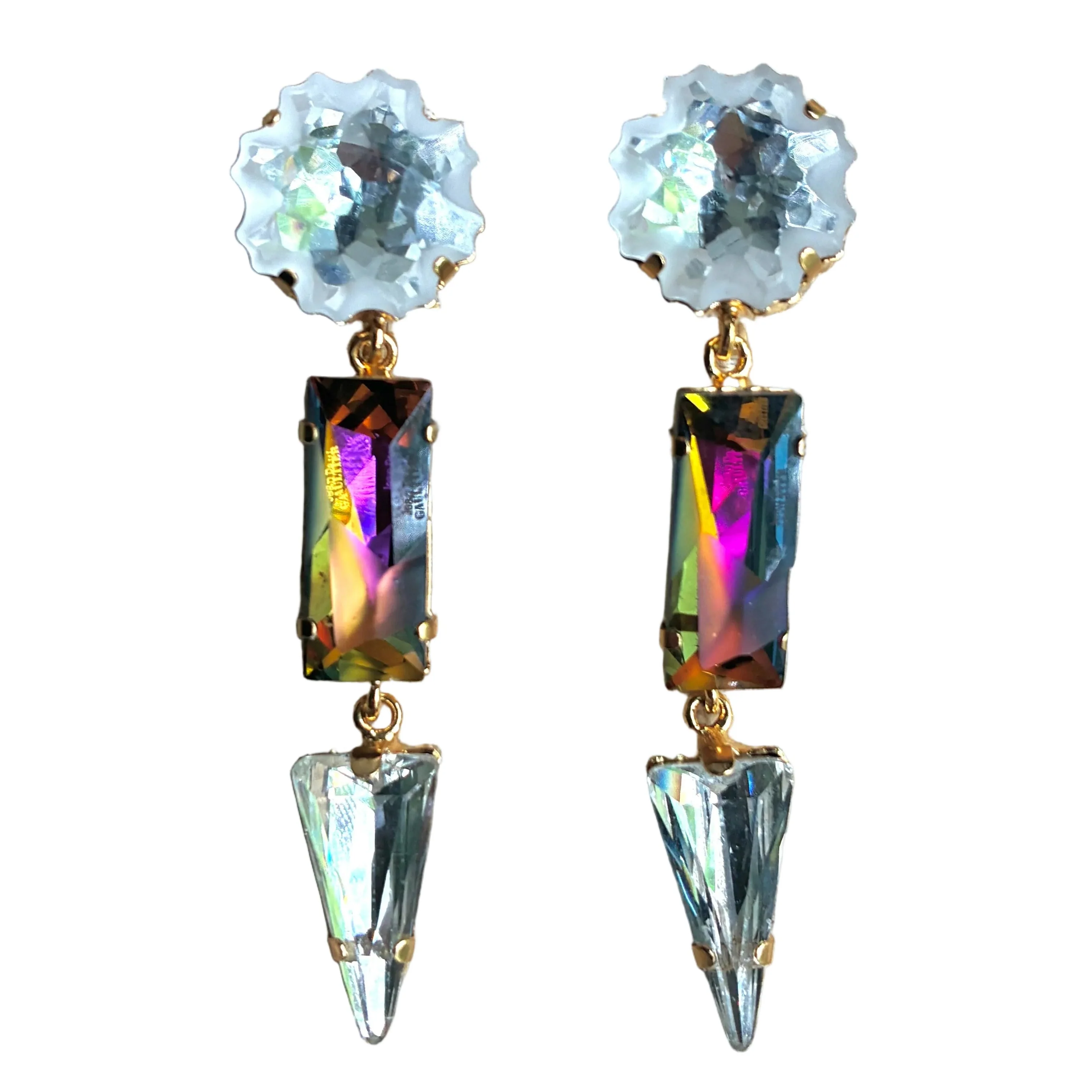 Jean Paul Gaultier Crystal Drop Post Earrings