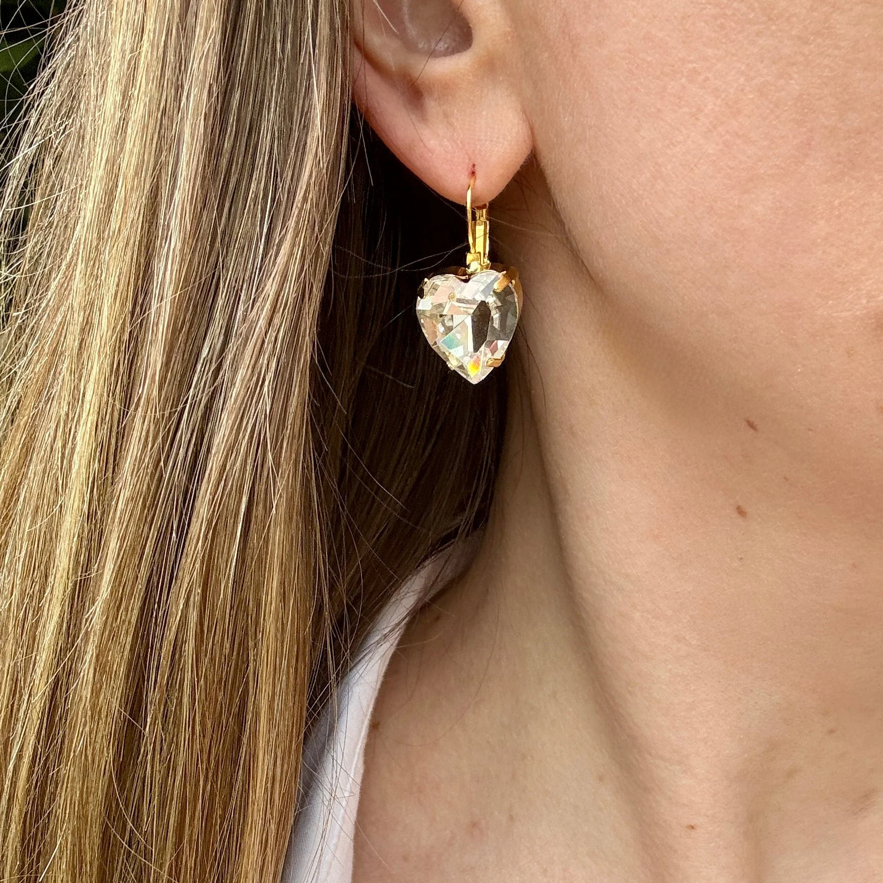 Nora Crystal Heart Earrings - Image 2