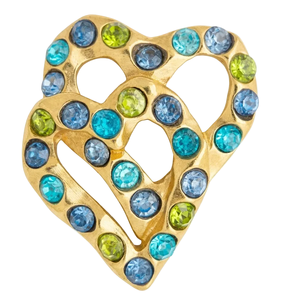 Vintage Bala Boosté Double Heart Brooch