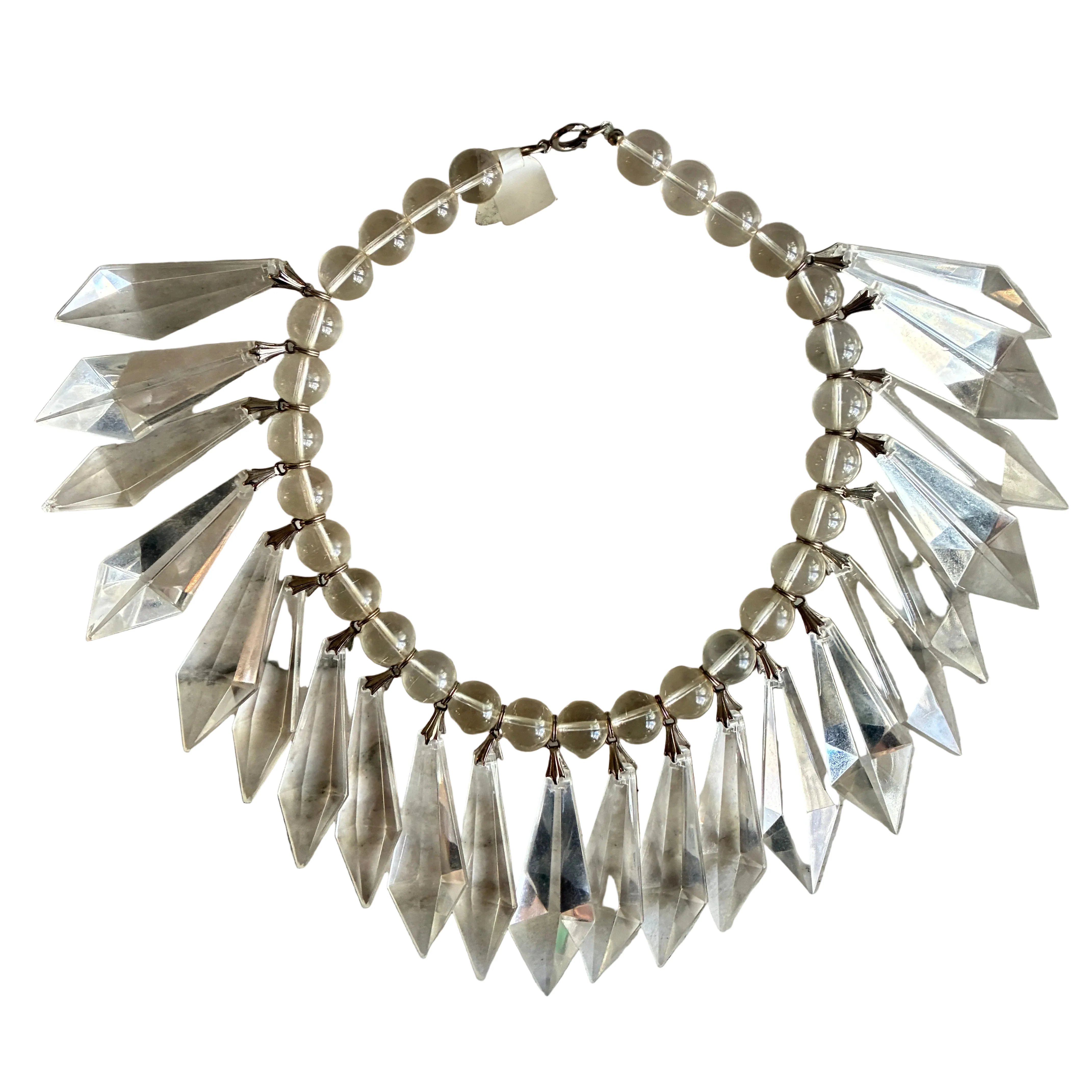 Vintage Lucite Chandelier Statement Necklace - Image 3