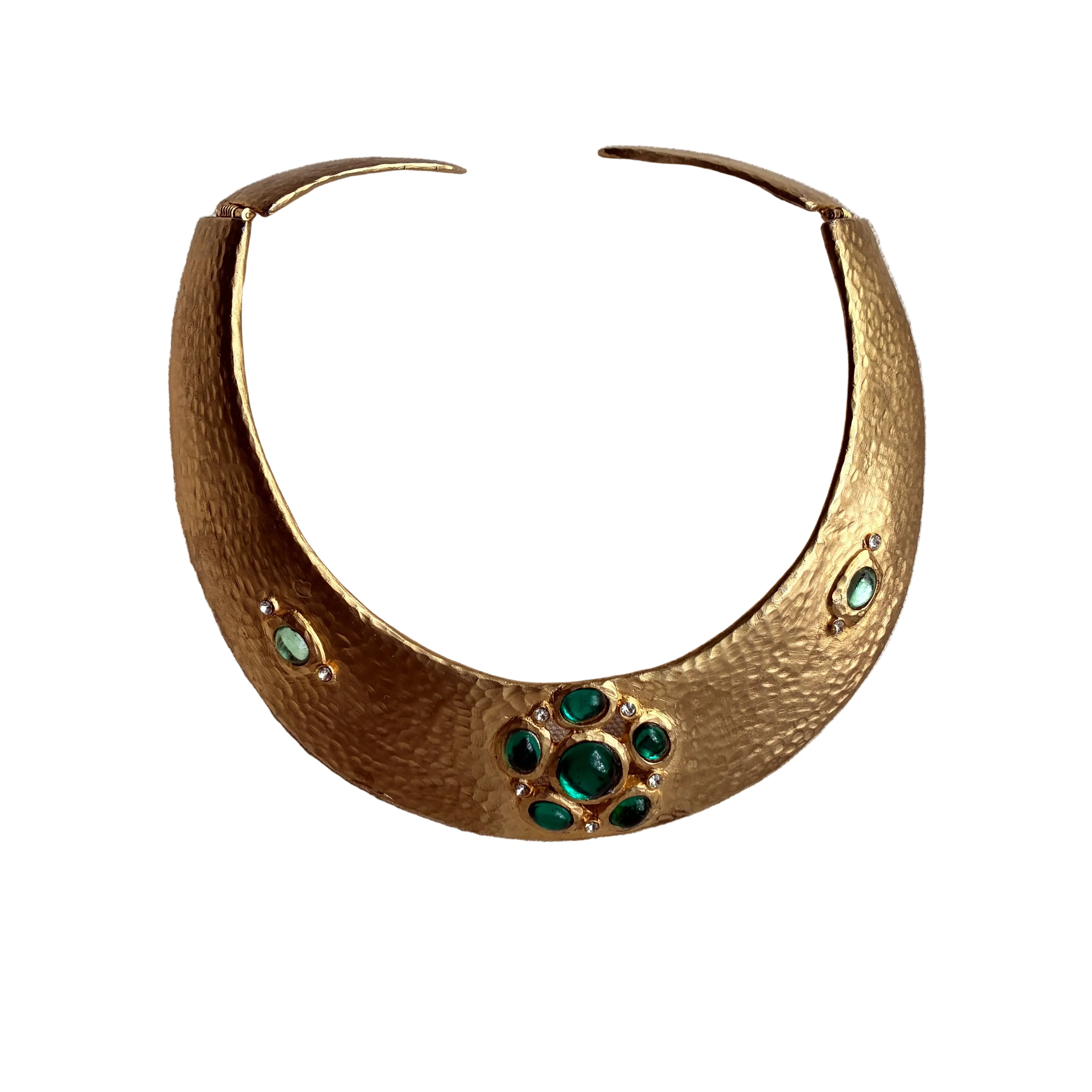 Vintage Kenneth Lane Mogul Green Flower Gold Collar - Image 4