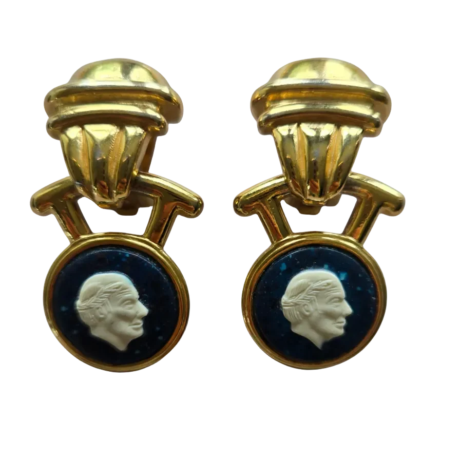 1980s Paolo Gucci Roman Intaglio Earrings