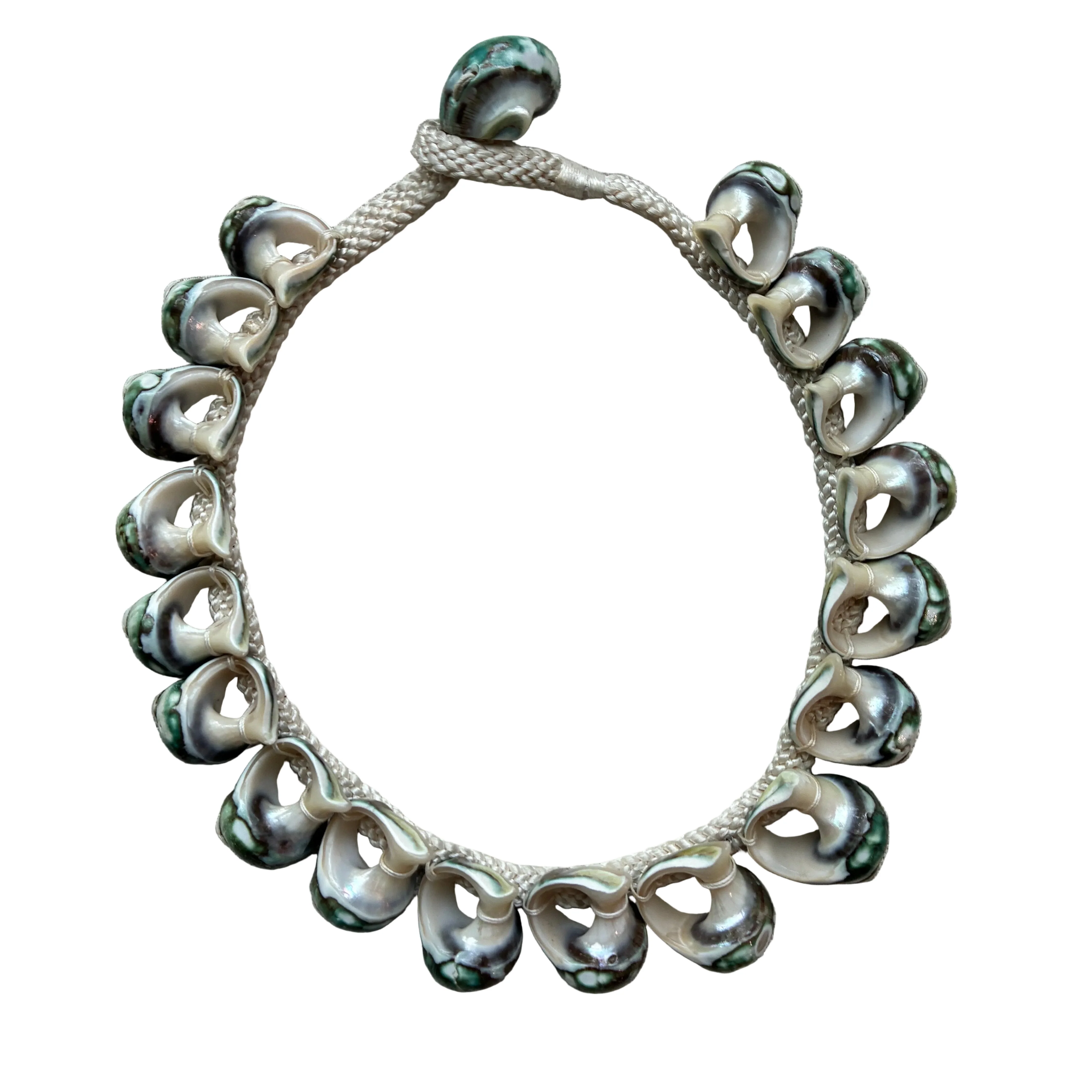 Vintage French Green Shell Necklace - Image 4