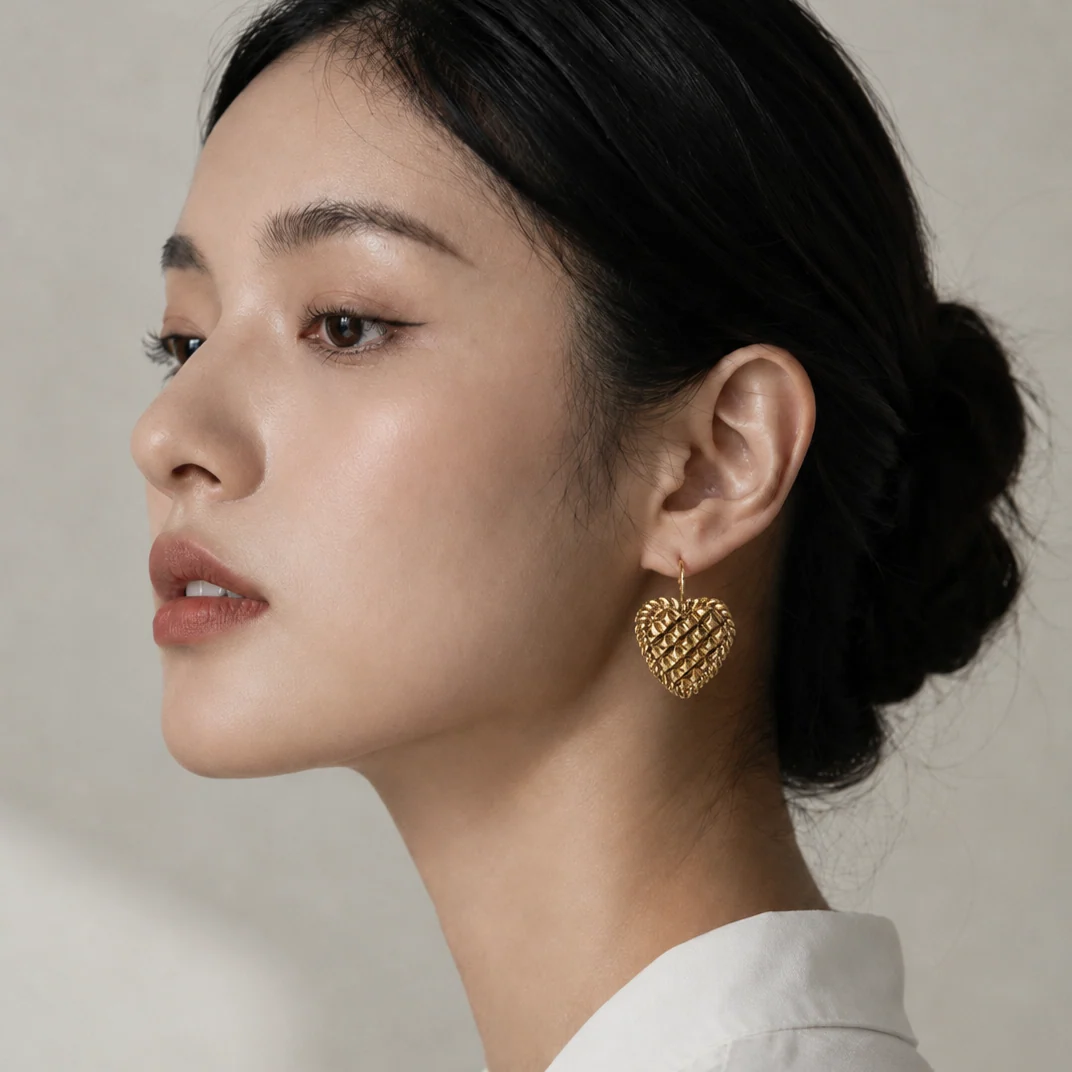 Vintage Jacky de G Paris Heart Drop Earrings - Image 2