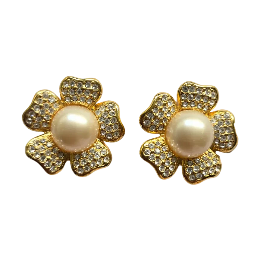 Vintage Joan Rivers Flower Earrings