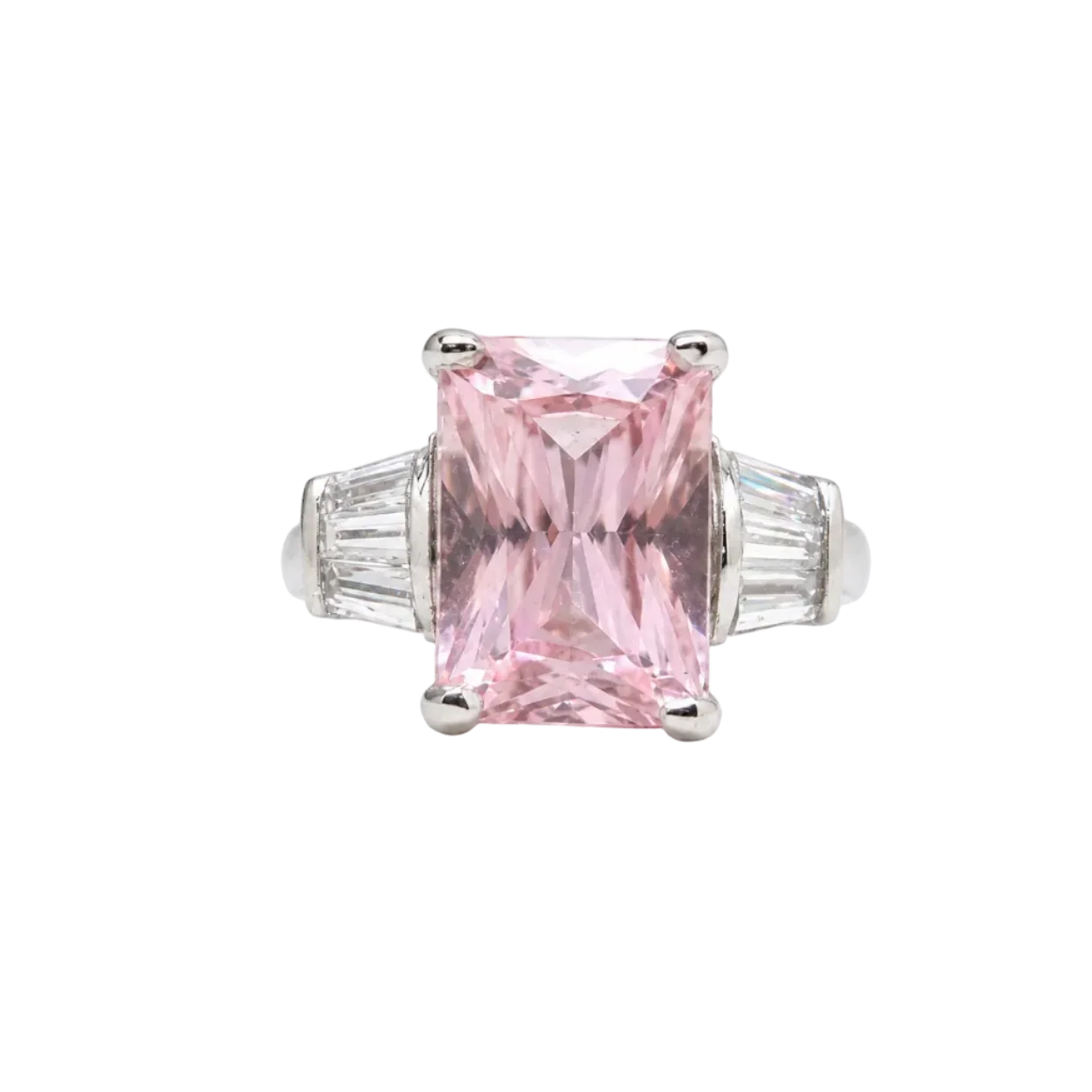 Vintage Pink Crystal Ring Size 7.75