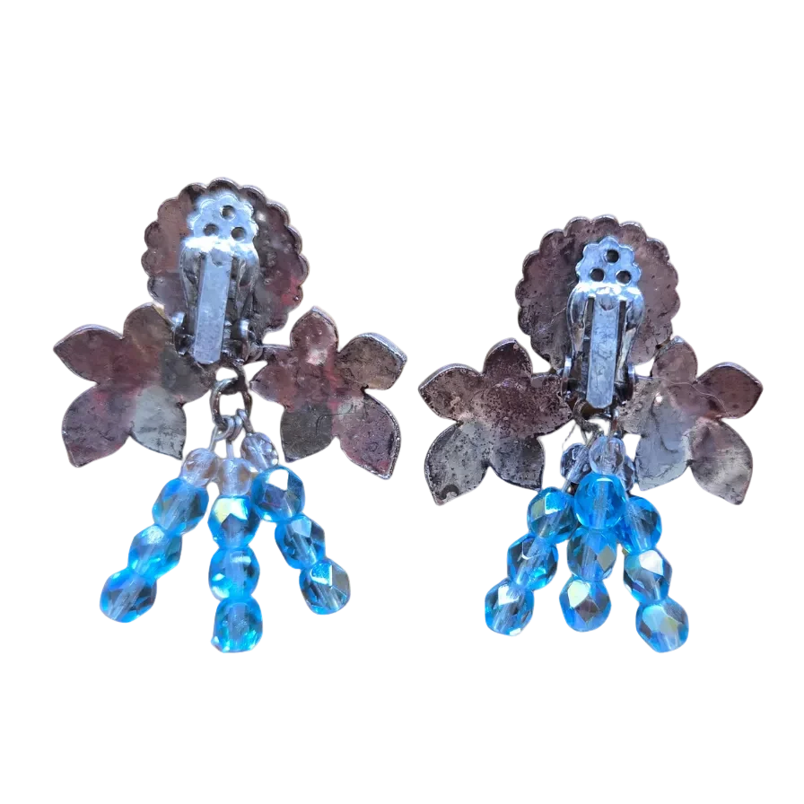 1960s Italian Turquoise Earrings - Image 3